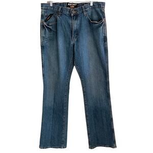 Ariat Jeans Mens 34x34 Blue M4 Rebar Low Rise Boot Denim Workwear Medium Wash